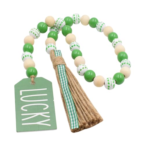 Zerodeko Garn Quaste Perlen Aufhänger Abgestufte Tablettperlen Dekorativ Halter Valentinstag- Perlengirlande Baum Wand Alles Zum Geburtstag-Banner Plüsch Pom Holz Light Green von Zerodeko