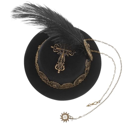 Zerodeko Steampunk Zylinderhut Accessoire Zahnrad Haarspange Mini Haarnadel für Frauen Punk Fascinator von Zerodeko