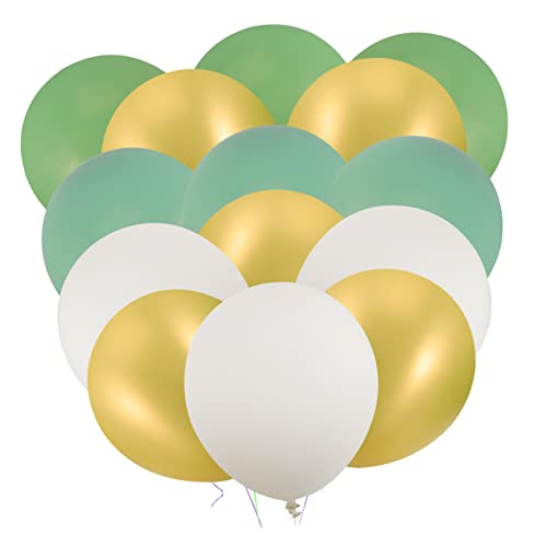 Zerodeko Grüne Und Goldene Latexballons Retro Grün Gold Ballonset Für Kindergeburtstag Hochzeiten Shower Und Partys Weiße Luftballons Inklusive von Zerodeko