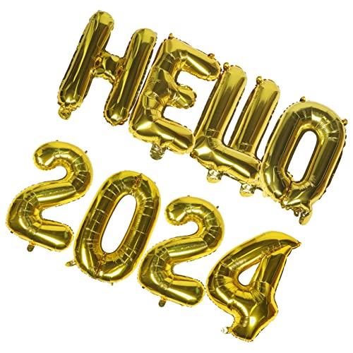 Zerodeko HELLO 2024 Folienballon Set Dekoration Für Silvesterfeiern Neujahrs Partybedarf Luftballons Für Festliche Anlässe Und Abschlüsse Dekorative Ballons Für von Zerodeko