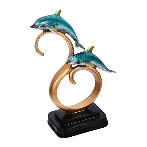 Zerodeko Harz Delphin Ornamente Meerestierfiguren Anlage Lampe Desktop-Ornament Tischdekoration bürodeko büro Dekoration blueriiot Dekorationsartikel Delphin-Dekoration Heimdekoration von Zerodeko