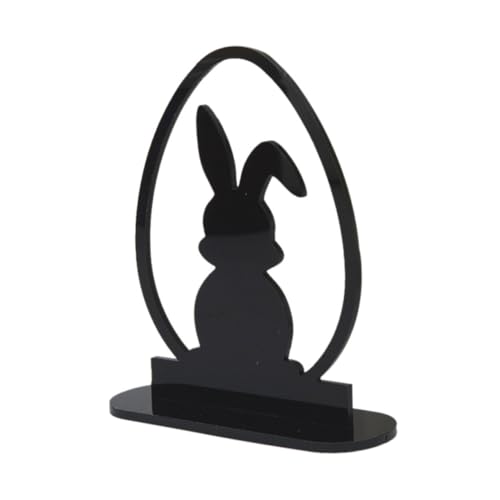 Zerodeko Kaninchen-Verzierung aufblasbar Küken Kaninchenfiguren Netz Gnom buchregal Dekoration hasenfiguren Cute Decoration Easter Decoration hausdeko Ostervorräte Desktop- Acryl Black von Zerodeko