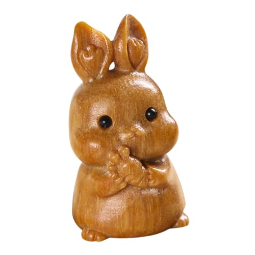 Zerodeko Kaninchenhandwerk Hasenfiguren Cartoon Küche Hasendekoration Büro Osterdekoration Kaninchenfiguren Hase Ostern Tischdekoration Hasenfigur Für Küche Holz Kaffee von Zerodeko