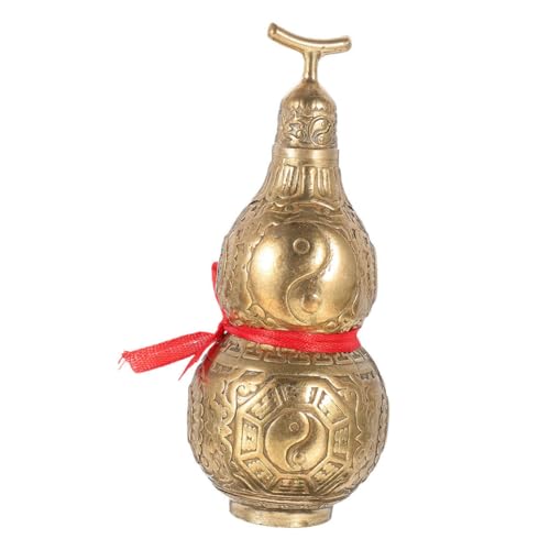 Zerodeko Kupfer Kürbis Ornament Deckel 22cm Goldene Desktop Calabash Decor Schmuck von Zerodeko