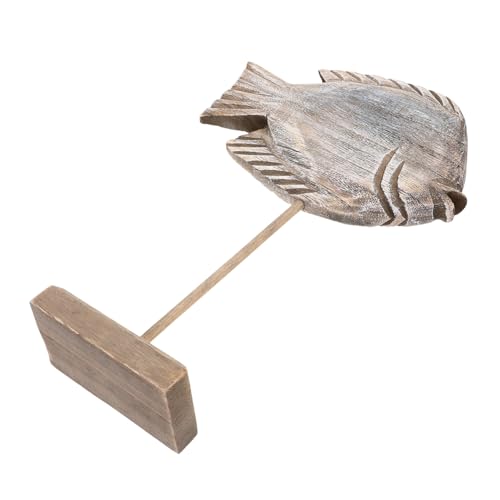 Zerodeko Küstendekoration Ornamente Für Den Schreibtisch Fischschmuck Fischform Fisch Tischdekor Partyzubehör Dekorative Fischstatue Nautisches Strandschild Fischmodell Holz von Zerodeko