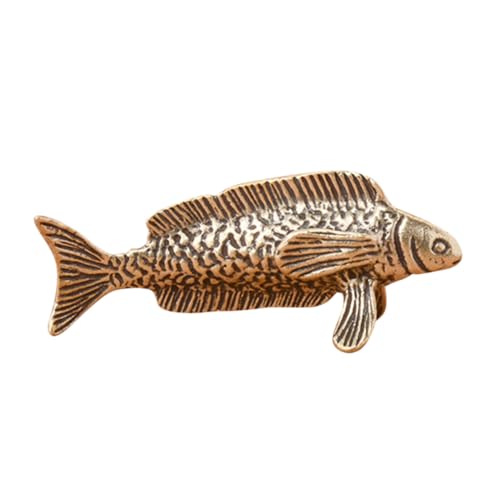 Zerodeko Mini-Fisch-Tischdekoration golden Exquisite Fischdekorationen Fisch Figur Fisch Dekorationen nautische Wanddekoration Kabinett Messingstatue kleine Desktop-Dekoration Messingdekor von Zerodeko