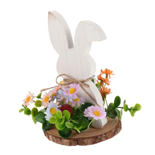 Zerodeko Ostern Zeichen Rustikale Holz Bunny Figur Bauernhaus Stil Tischplatte Herzstück von Zerodeko