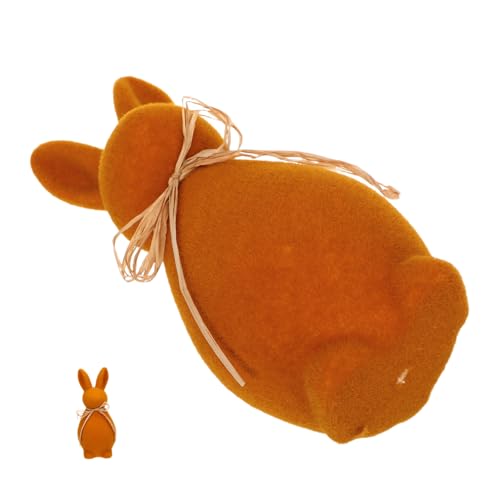 Zerodeko Osterhase Tischdekoration Beflocktes Kaninchen Ornament Für Die Osterparty Süße Osterhasen Dekoration Für Das Frühlingsfest Ornament von Zerodeko