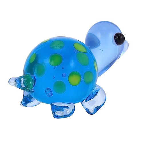 Zerodeko Pastorale Farbschildkröte handgefertigte Mini-Meeresschildkröte Miniaturdekoration Ornament Weihnachtsdekorationen kleine Schildkröte Mikro-Landschaftsdekor Aquarium Glas Statue von Zerodeko