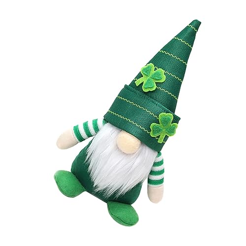 Zerodeko Puppe buchregal Dekoration küchendeco St. Patricks Day GNOME Dekoration Plüsch GNOME st. Patricks Tageszwerg Kleeblatt-Junge Gnom Gnom-Ornament Tischzwerg Kleeblatt Gnom Kunstfell von Zerodeko