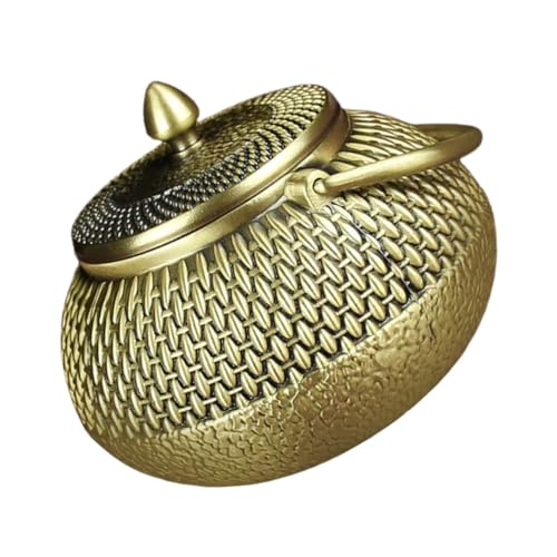 Zerodeko Rattan- asiatische Miniatur-Teekannenskulptur japanische Messingfigur Tischdekoration basteln büro dekor winziges Teekannendekor Kupfer Golden von Zerodeko