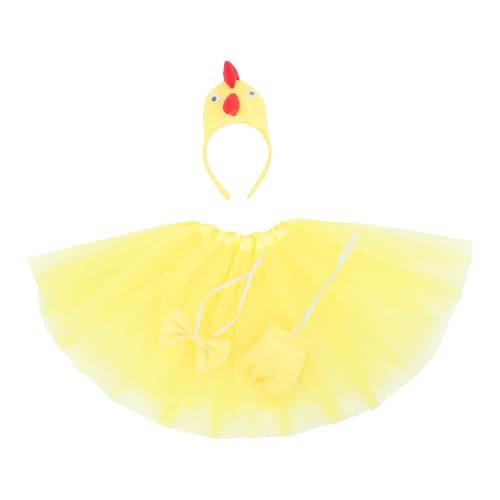 Zerodeko Satz Hühnerkopf-party-verkleidung Hühneraccessoires Für Damen Hahn-huhn-kostüm Kostümzubehör Für Ostern Hühnerhüte Für Erwachsene Tierkostüme Für Hahn Hut Yellow Baumwolle von Zerodeko