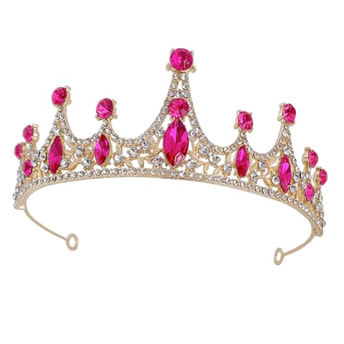 Zerodeko Tiara Strass-stirnband Für Mädchen Urlaub Kopfbedeckung Stirnkrone Rot Hochzeitskronen Aus Strass Mädchen Stirnbänder Gastgeschenke Prinzessinnenkronen Rosa Zinklegierung Rosy von Zerodeko