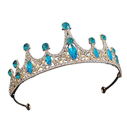 Zerodeko Tiara geburtstag haarschmuck Frauen rosa Krone party mitgebsel kinder kinderparty mitgebsel gastgeschenke hochzeit Kinderkrone Mädchen krönt Stirnbänder Strass Sky-blue von Zerodeko