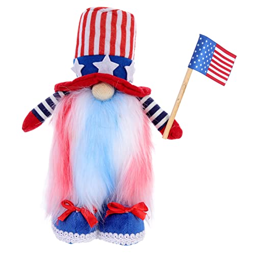 Zerodeko Unabhängigkeitstag Puppe Zwerge Plüsch Patriotische Dekorationen Dekoration Zum Veteranentag 4. Juli Gnom Dekorative Wichtelpuppe Unabhängigkeitstag GNOME Schmücken Blue Holz von Zerodeko