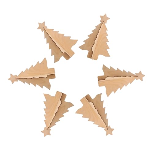 Zerodeko Unlackierte Holzscheiben Für Weihnachten DIY Weihnachtsbaum Anhänger Malbare Deko Für Kreative Weihnachtsdekoration Blanko Holzchips Zum Basteln von Zerodeko