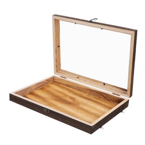 Zerodeko Vintage Musterbox Quadratische Glasvitrine Staubdichter Schaukasten Bilderrahmen Aus Holz Box Für Insektenproben -vitrine Holzrahmen Glasrahmen Rechteck Hölzern Muschelschale von Zerodeko