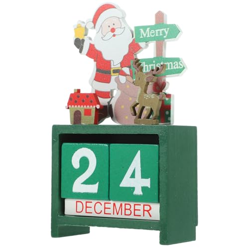 Zerodeko Weihnachts-Adventskalender Kreativer Holz-Adventskalender Tischdekoration Ornamente Weihnachts-Countdown Für Zuhause Büro Weihnachtsfeier Urlaubsdekoration Zu Hause von Zerodeko