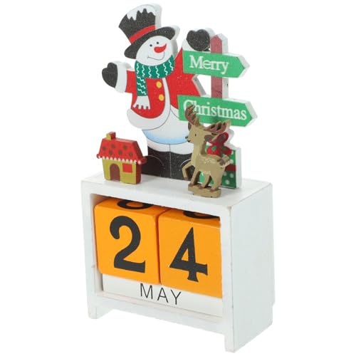 Zerodeko Weihnachts-Adventskalender Kreativer Holz-Adventskalender Tischdekoration Ornamente Weihnachts-Countdown Für Zuhause Büro Weihnachtsfeier Urlaubsdekoration Zu Hause von Zerodeko