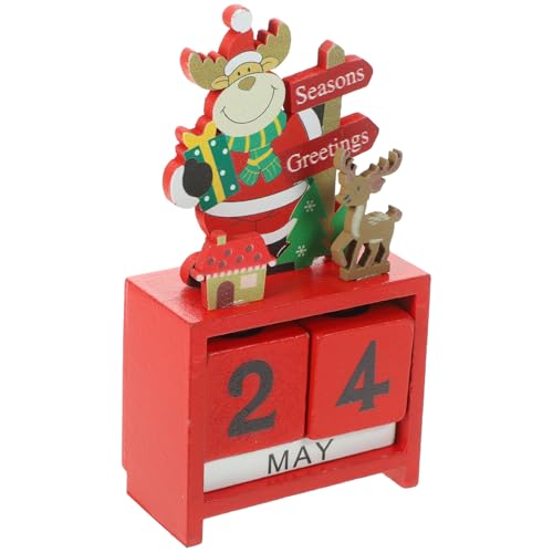 Zerodeko Weihnachts-Adventskalender Kreativer Holz-Adventskalender Tischdekoration Ornamente Weihnachts-Countdown Für Zuhause Büro Weihnachtsfeier Urlaubsdekoration Zu Hause von Zerodeko