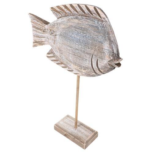 Zerodeko handgefertigter Fisch aus Holz küchendekoration Living Room Decoration naturdeko nautischer Tischaufsatz nautische Tischdekoration fischförmiges Fischhandwerksdekor von Zerodeko