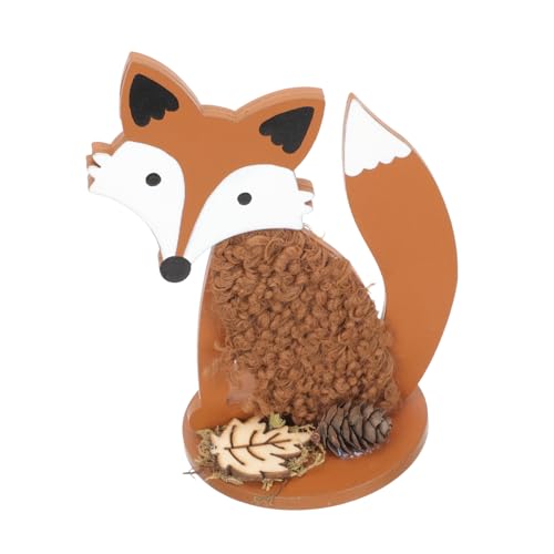 Zerodeko hölzerne Ornamente tierfiguren tiermotive Soft Toy Geschenkidee Tierische Festtagsdekoration Hund Zwerge Fallen Abgestuft Kuh Partydekoration kleine Tierverzierung Plüsch Chocolate von Zerodeko