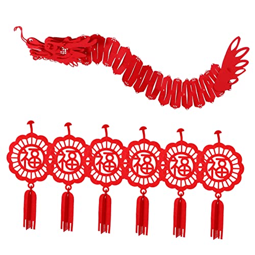 Zerodeko schmücken Frühlingsfest-Ornamente chinesisches neujahrsbanner Chinese New Year chinesisch neujahr Drachenverzierungen für das Neue Jahr Frühlingsfest Szene Anhänger Vlies von Zerodeko