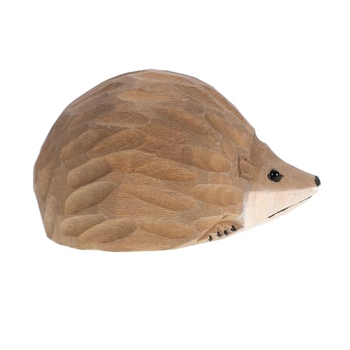 Zerodeko schnitzereien aus Holz Tischdeko Tierische Dekoration Holzskulptur Tier holzfigur Headset Revers Brosche Tierverzierungen Igelverzierungen für Weihnachtsbaum hölzern Coffee von Zerodeko