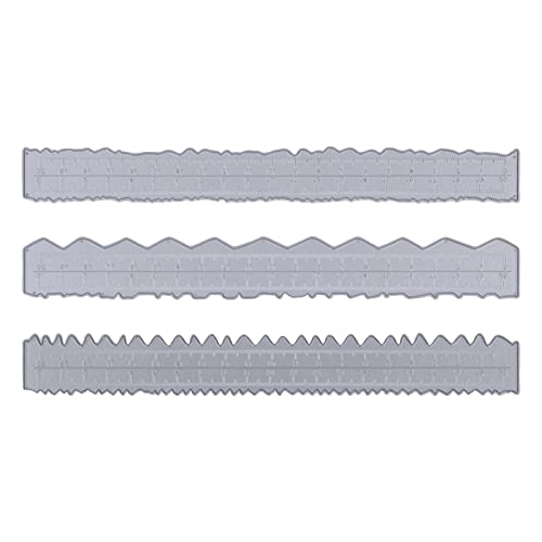 3 Stück Edelstahl-Metall-PapierreißLineal, Lineal mit Unregelmäßigen Kanten, Bastel-Tränenlineale, Prägeschablonen, Papierreißlineale für Scrapbooking, Basteldekoration von Zerodis