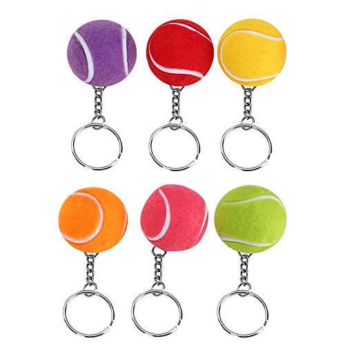 6 Stück Tennisball Schlüsselbund Mehrfarben Schlüsselbund Anhänger Für Kinder Party Gefälligkeiten Lieferungen Sportliebhaber Dekoration 4 cm von Zerodis