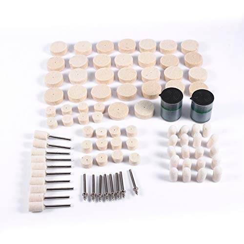 90pcs Wollfilz Polieren Pad Kit Polieren Saubere Saubere Punkt Dorn für Rotary Tools von Zerodis