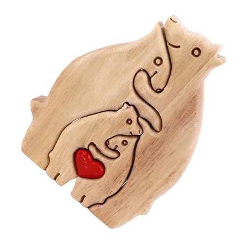 Bären-Familienpuzzle, Kunstpuzzle aus Holz mit Feiner Textur, 4 Bären für die Einweihungsparty von Zerodis