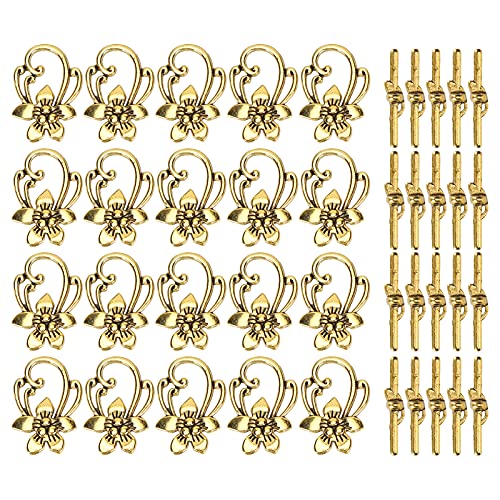 Blumenförmige Gold-Retro-Armband-Knebelverschluss-Sets aus Legierung für Schmuckzubehör von Zerodis