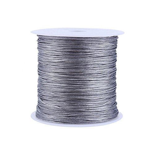 Chinesische Knotenschnur 100M x 0,8mm Rattail Trim Cord String aus Nylon Grau Chinesische Knotenschnur Schmuckherstellung Cord String von Zerodis