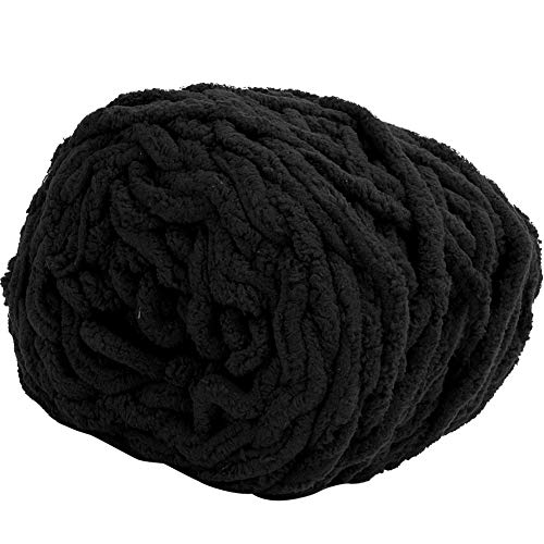 Einzelnes Dickes Eisstreifengarn, Dickes und Schnelles Garn, Grobe Wolle, Superklobiges Garn für Häkelnadelstricken, Gewebte Decke, Slipper-Linie (20 schwarz) von Zerodis