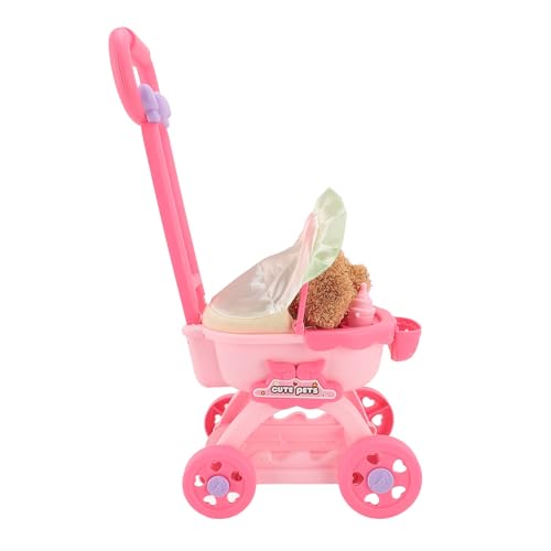 Haustier-Puppen-Kinderwagen-Spielzeug-Set, Hunde-Haustier-Kinderwagen-Spielzeug, Fantasievolle Spielzeit für (Teddy) von Zerodis