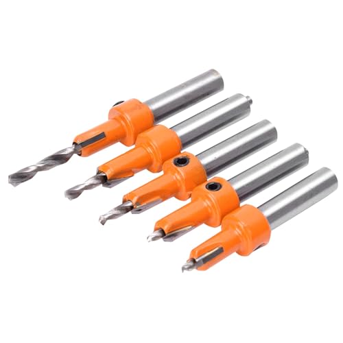 Vielseitiger Countersink-Bohrer-Bit für Holzbearbeitungs-Selbstschützer-Bohrer-Tischler-Tool, 5 PCs von Zerodis