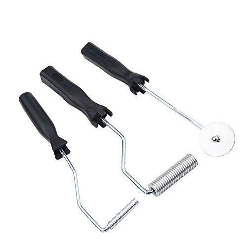 Zerodis Fiberglas-Roller-Set für GFK-Formen, 3-teilig Aluminiumlegierung-Glasfaser-Blasenpaddel-Laminierwalzen-Kit für Fiberglas-Gießharz-Glasfasermatte von Zerodis