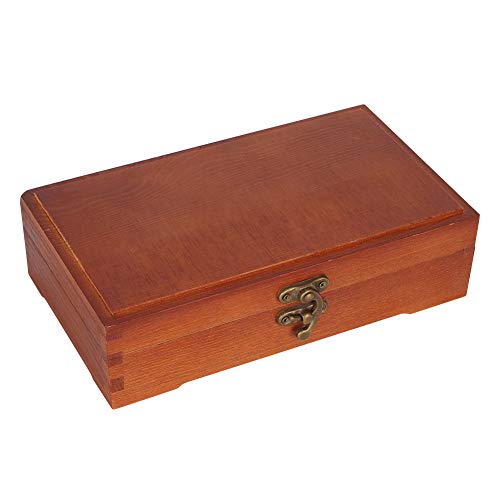 Zerodis Holz Bleistift Box, Holz Traditionelle Skizzieren Massivholz Bleistift Box Einfach Unlackiert Werkzeuge Pinsel Box Fall mit Verschlussverschluss für Kinder Schreibwaren Aufbewahrung von Zerodis