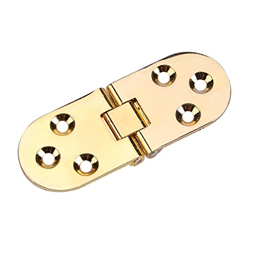 Zerodis Zurück Klappe Scharnier Zinklegierung Mini Scharniere Runde Kante Möbel Flip Tray Scharnier für Schrank Schrank Schreibtisch Klapptisch(Gold) von Zerodis