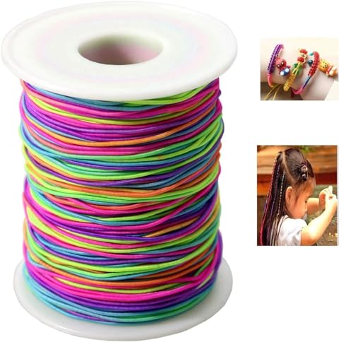 ZesNice Gummiband für Armbänder Elastische Band 0.8mm x 100m Gummischnur Schnur Perlenschnur Nylonschnur Handwerk für Perlen Auffädeln Machen von ZesNice