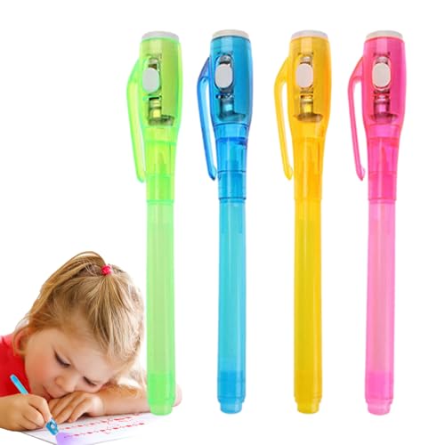 Packung mit 4 Kugelschreibern mit unsichtbarer Tinte, UV-Licht-Marker für Kinder, verschwindende Tinte, unsichtbare Tinten kommen mit UV-Licht, das Sie entdecken Nachrichten zu schreiben Packung mit 4 Kugelschreibern mit unsichtbarer Tinte, UV-Licht-Marker für Kinder, verschwindende Tinte, unsichtbare Tinten kommen mit UV-Licht, das Sie entdecken Nachrichten zu schreiben von Zestivra
