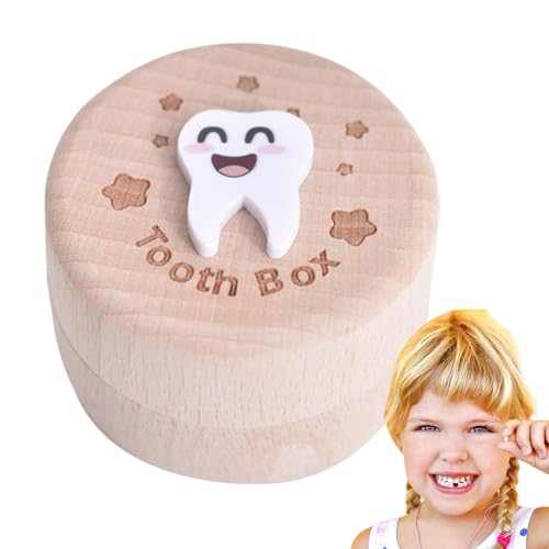 Zestivra Zahnbox, Box Aufbewahrungsbox Für Verlorene Zähne Aus Holz Für Kinder,-Box Für Verlorene Zähne Für Kinder, Haarzahnschoner, Behälter Für Erste Zähne, Aufbewahrung Für von Zestivra