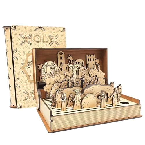 Ostern Holy Week Craft Kit – Holz Bastelset Zur Auferstehung | Jesus Resurrection Szene Dekoration, Eltern-Kind Bibelstudium Kunst Für Wohnzimmer & Ostern, Bibelstudium Bastelprojekt von Zestvria