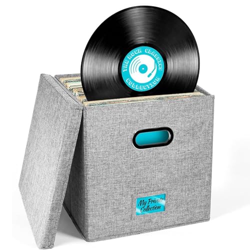 Schallplatten-Aufbewahrungsbox – Schallplatten-Album-Aufbewahrung, Aufbewahrungsboxen, stapelbare Aufbewahrungsbox, Schallplattenhalter, Albumaufbewahrung mit Deckel, von Zestvria