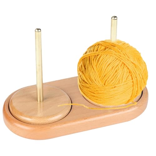 Strickgarnhalter - Häkelgarn Ball Wickler, Holz Garn Spinner | Fortschrittlicher Metall Twirling Garn Halter Mechanismus, Handgefertigter Garnspinner Fadenhalter, Handgefertigter Garnspinnerständer von Zestvria