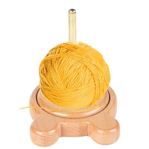 Strickgarnhalter - Häkelgarn Ball Wickler, Holz Garn Spinner | Fortschrittlicher Metall Twirling Garn Halter Mechanismus, Handgefertigter Garnspinner Fadenhalter, Handgefertigter Garnspinnerständer von Zestvria