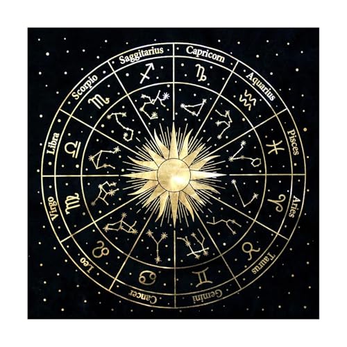 Tarot-Tischdecke für himmlische Tarots, schwarz, Tarot-Tischdecke, magischer Tarot-Lesetisch, himmlischer Tarotstoff, für das gute Abenteuer, Tarot-Lesedecke mit magischem Zubehör von Zestvria