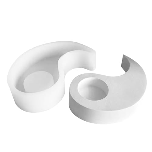 Yin- und Yang-Silikonform – Epoxidharz-Bagua-Form, Tai Chi Yin und Yang Kerzen-Silikonformen, Beton-Kerzenhalter-Form für handgefertigte Heimdekoration von Zestvria