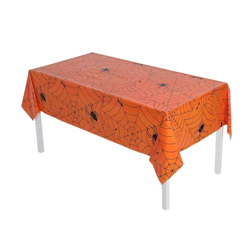 Zestvria Halloween-Dekorationen, Tischdecke, rechteckig, Spinnennetz-Tischdecken, 136,9 x 273,8 cm, Spinnennetz-Tischdecken, Halloween-Dekorationen, Kaminschal von Zestvria